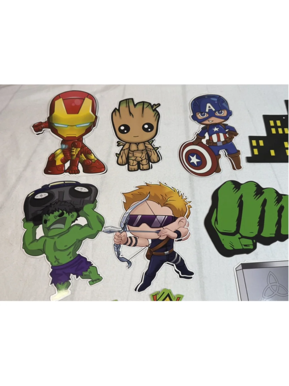 Marvel Avengers Double Side Cardboard Party Cutouts Decor Lot Hulk Thor Iron Man